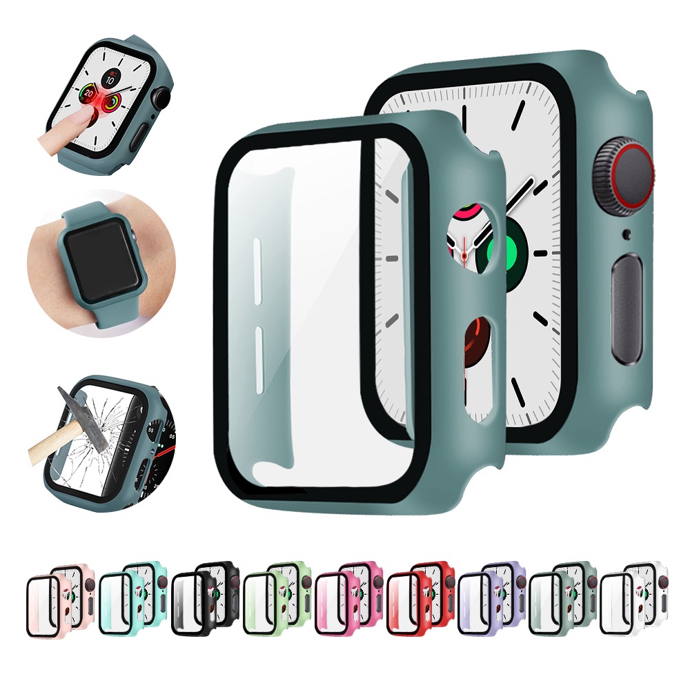 Apple Watch Case for Apple Watch 7 SE Series 6 5 4 3 Fashion Matte Hard PC Bumper 45mm 44mm for iWatch Protective Shell