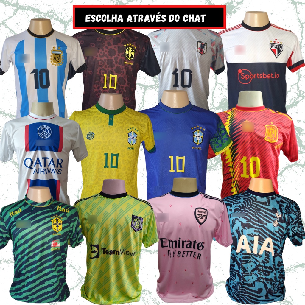 Kit 5 Camisas de Times de Futebol - Atacado - Diversos Times Europeus ...