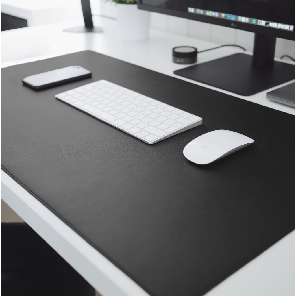Mousepad Desk Pad Eddias Em Couro Ecologico 90x40cm Preto Desconto
