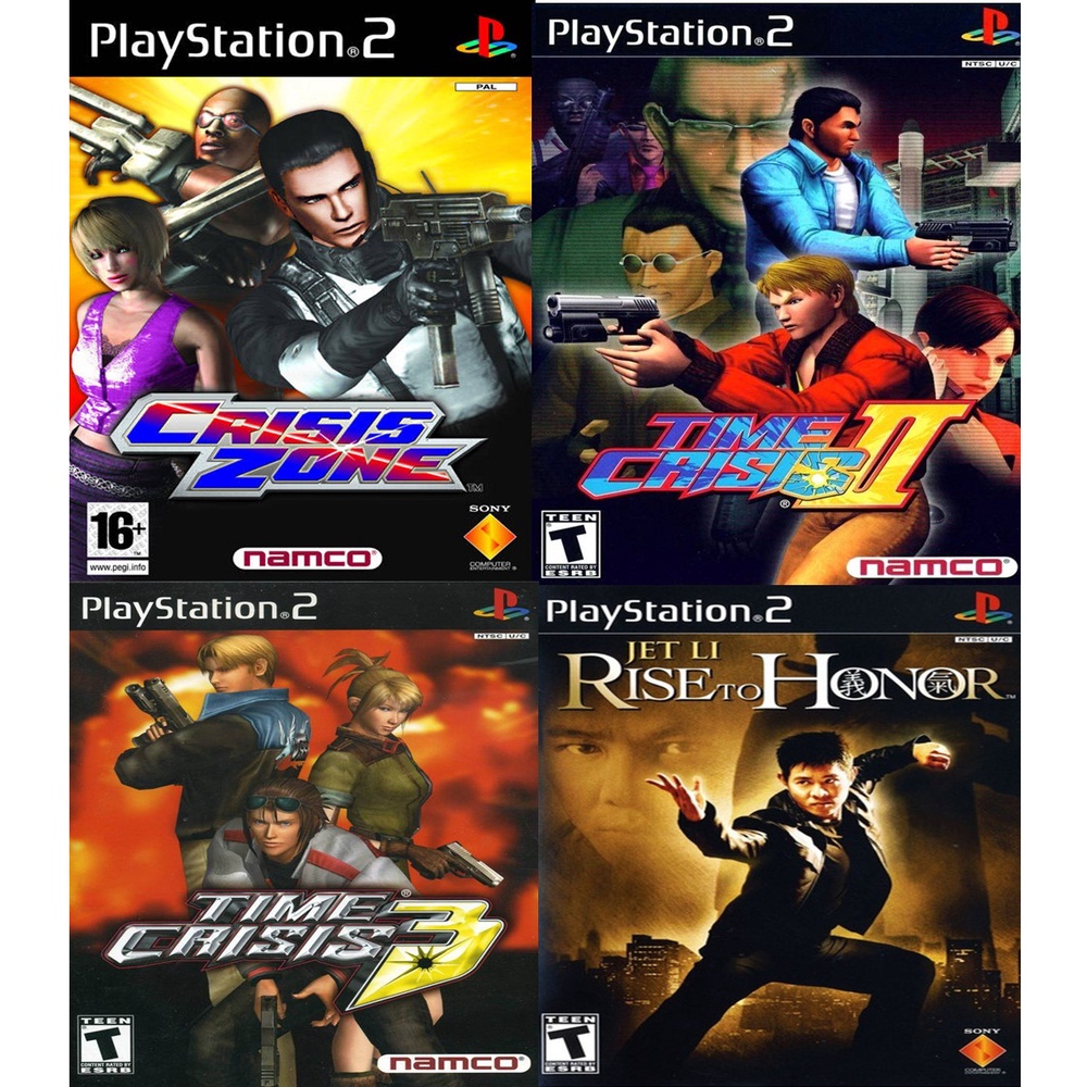 Kit Time Crisis Trilogy + Jet Li Rise To Honor com 4 Jogos (PS2)