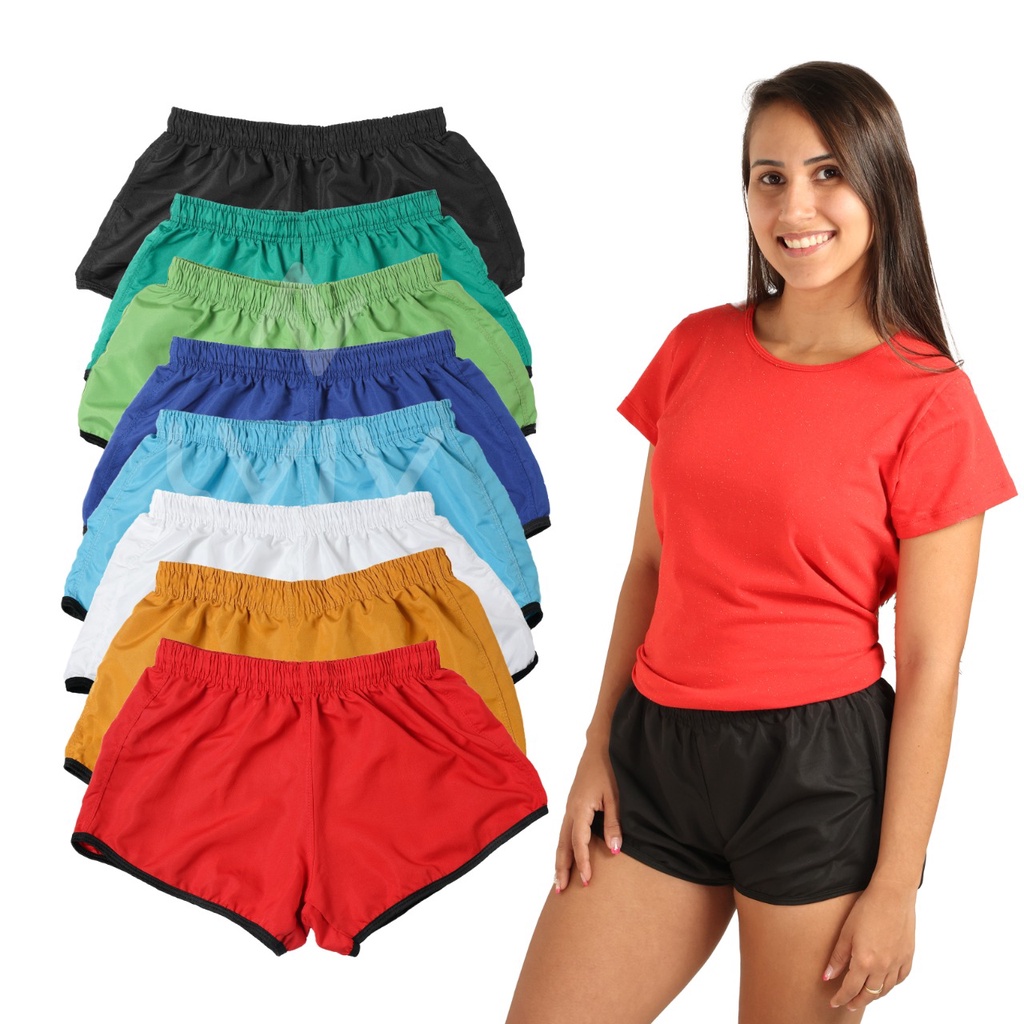 Short Tactel feminino academia , praia, bermuda, caminhada , lazer , treinar - liso várias cores