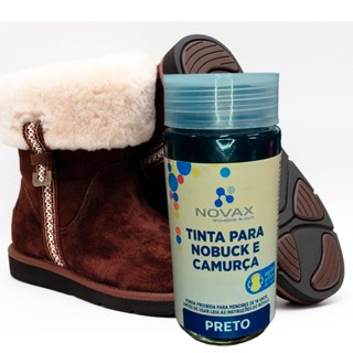 Tinta Nobuck E Camurça Novax 90ml Para Pintar Sapatos Botas Bolsas Sofás Etc Em Camurça E Nobuck