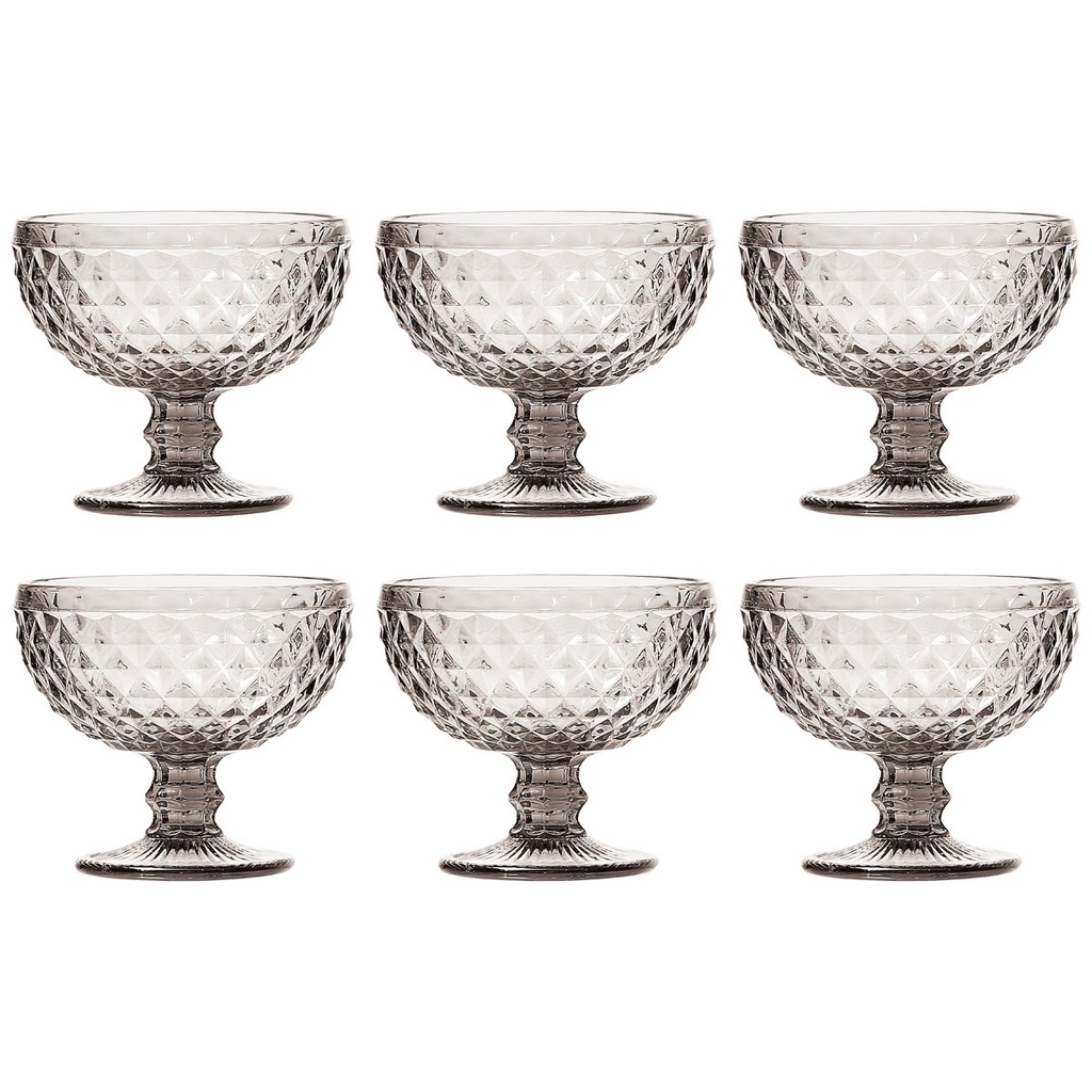Jogo De Taças Sobremesa 6 Peças Bico De Abacaxi Transparente 310ml