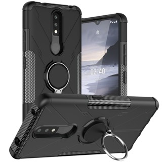 Para Nokia 2.4 Capa Protetora Com Anel À Prova De Choque E Queda Rígida PC TPU