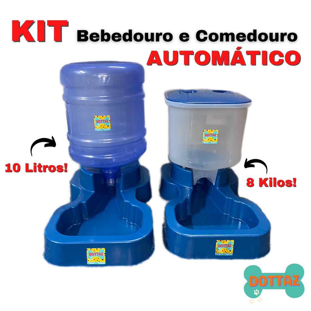 Kit Bebedouro e Comedouro Cachorro Automático Para Pets - Escorrega o Preço