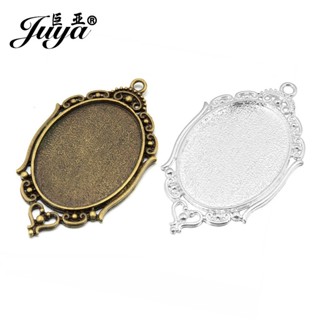 5pçs 40X30mm Pingente Oval Cabochon Base Bezel Tray Em Branco Para Mulheres Homens Colar DIY Fabricação De Joalheria Acessórios