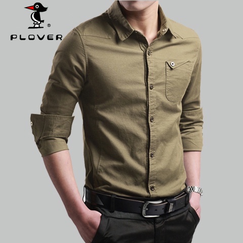 PLOVER Camisas sociais masculinas primavera verão camisas manga curta ...
