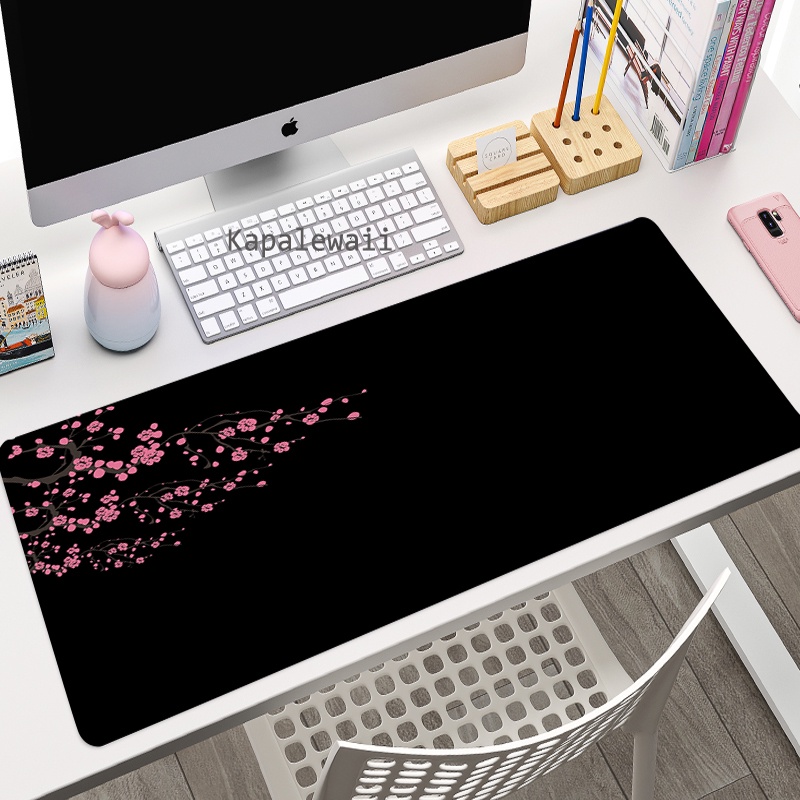 Sakura Mousepad Preto Mausepad Pink Setup Gamer Acessórios Para