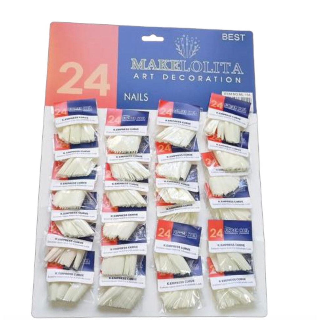 Cartela Unhas Postiças Modelo Bailarina Alongada c/ 24 Make