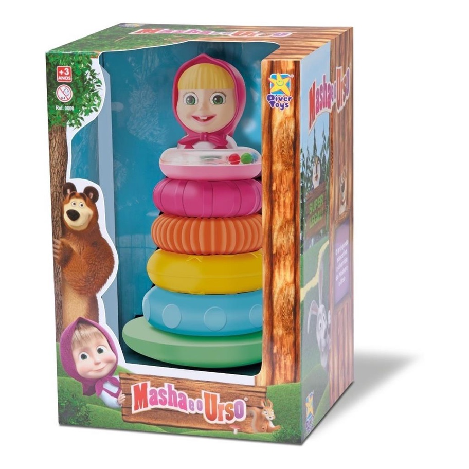 Masha E O Urso - Atividade Para Bebes - Empilhar Encaixar