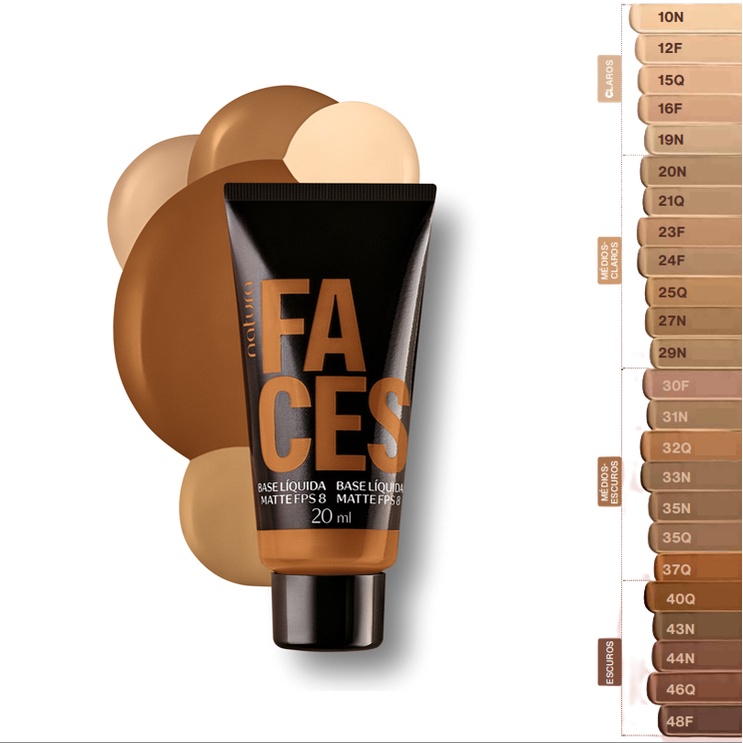 Base Líquida Checkmatte Faces Natura - 20 ml (Acabamento Matte) | Shopee  Brasil