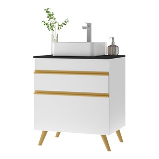 Gabinete Banheiro 1 Porta e 1 Gav Retrô 70cm Multimóveis MP5024 Branco em Oferta na Shopee