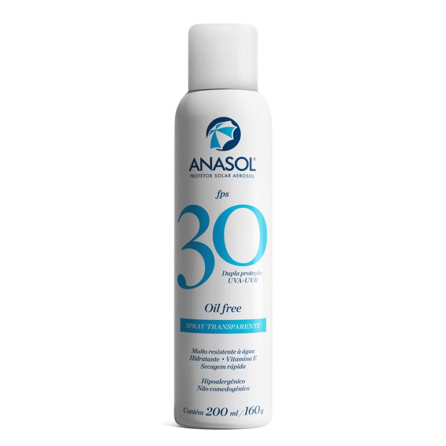 PROTETOR CORPORAL ANASOL SPRAY TRANSPARENTE FPS 30 200ML/160GR em Oferta na Shopee