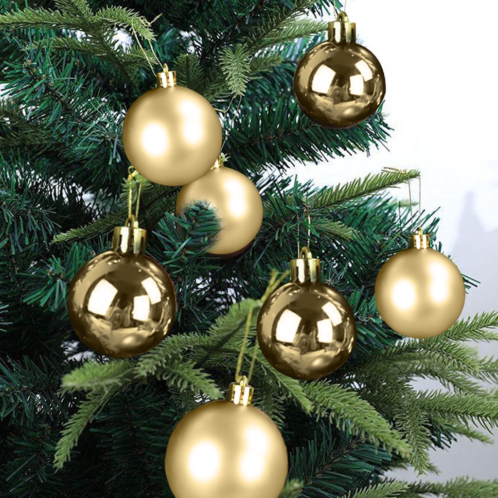 12 Bolas Enfeites de Árvore de Natal 4cm Dourado Brilhante e Fosca | Shopee  Brasil