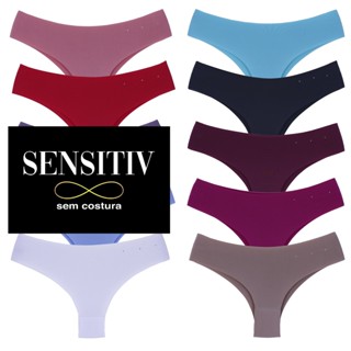 kit com 7 calcinhas tanga sensitiv sem costura corte laser original