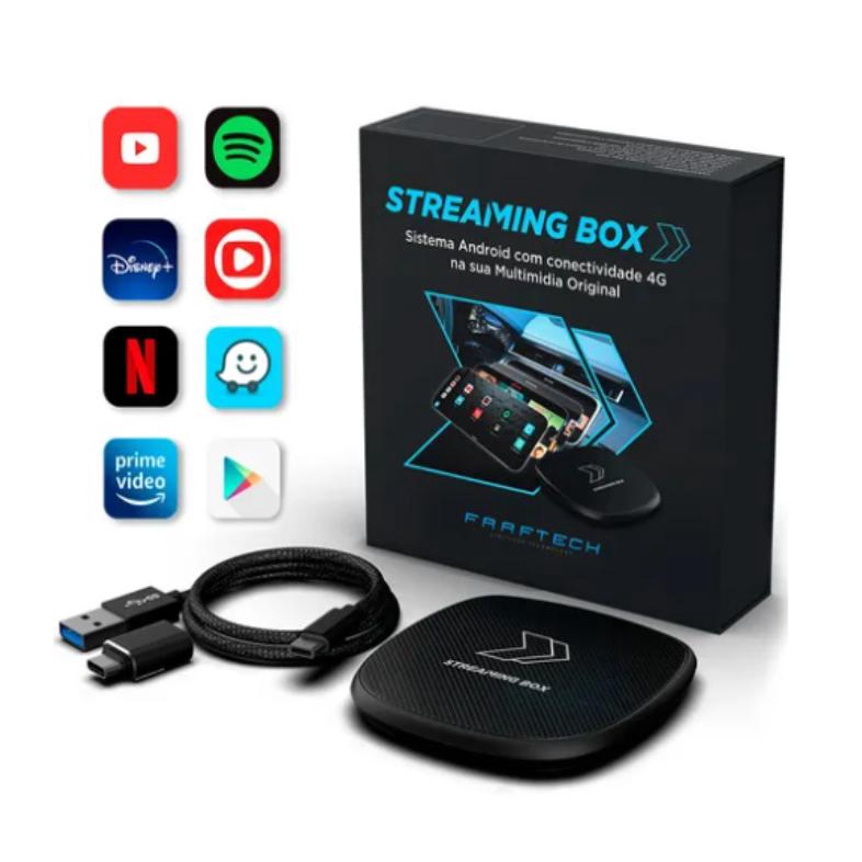 Streaming Box Automotivo Chip 4g 4gb/64gb Com Carplay 