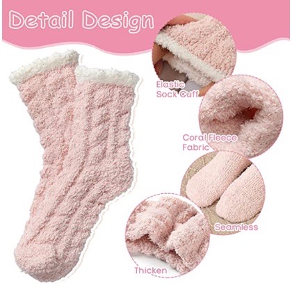 Kit 3 Pares de Meias de Lã Felpuda Térmica Grossa para o Frio ou Inverno Adulto