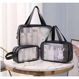 Necessário Kit 3 Pecas Bolsa Impermeável Para Maquiagem De Armazenamento