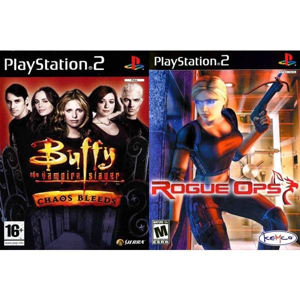 Kit Buffy The Vampire Slayer Chaos Bleeds + Rogue Ops com 2 Jogos (PS2)
