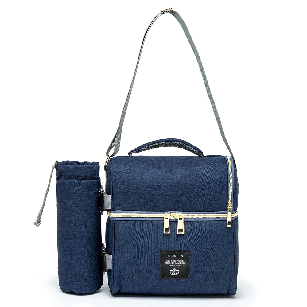 Bolsa Lancheira Térmica Maternidade Lequeen Original Marmita Alimentos Porta Garrafa em Oferta na Shopee