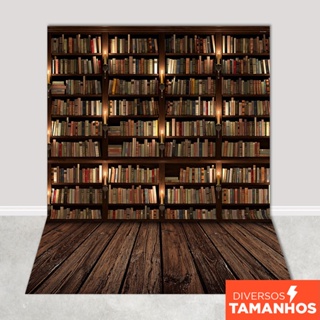 Fundo Fotográfico Biblioteca Rústica Volta às Aulas Painel Cenário Em Tecido Sublimado - FFB-221 em Oferta na Shopee
