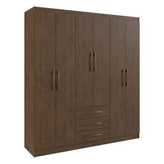 Guarda-Roupa 6 Portas 3 Gavetas Oslo Multimóveis CR4149 Amarula