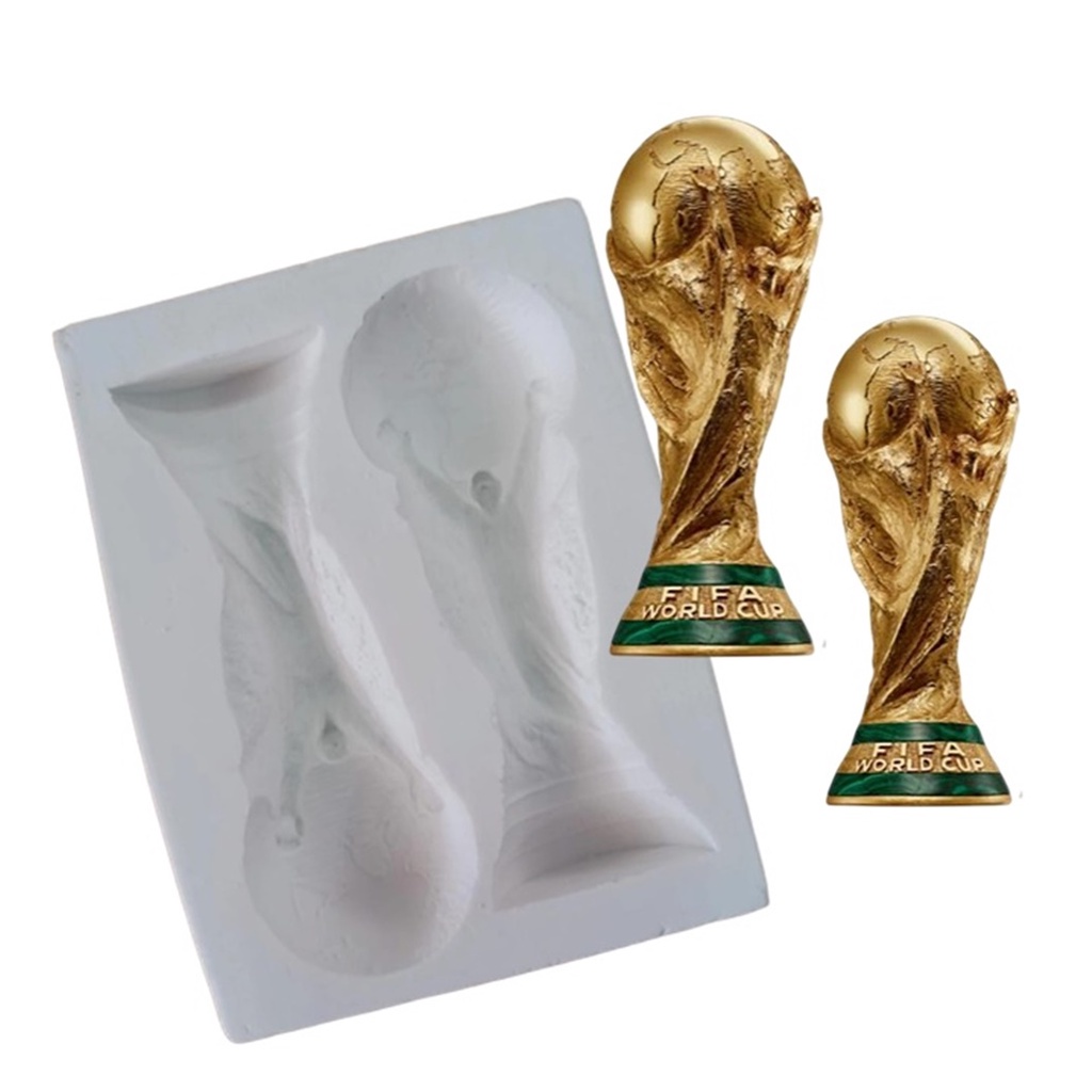 Forma De Silicone Troféu Copa Do Mundo Futebol 3d Biscuit