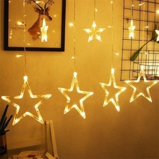 Cascata 120 Led Natal Estrela Decoração 8 Funções 110v3m (com fêmea )