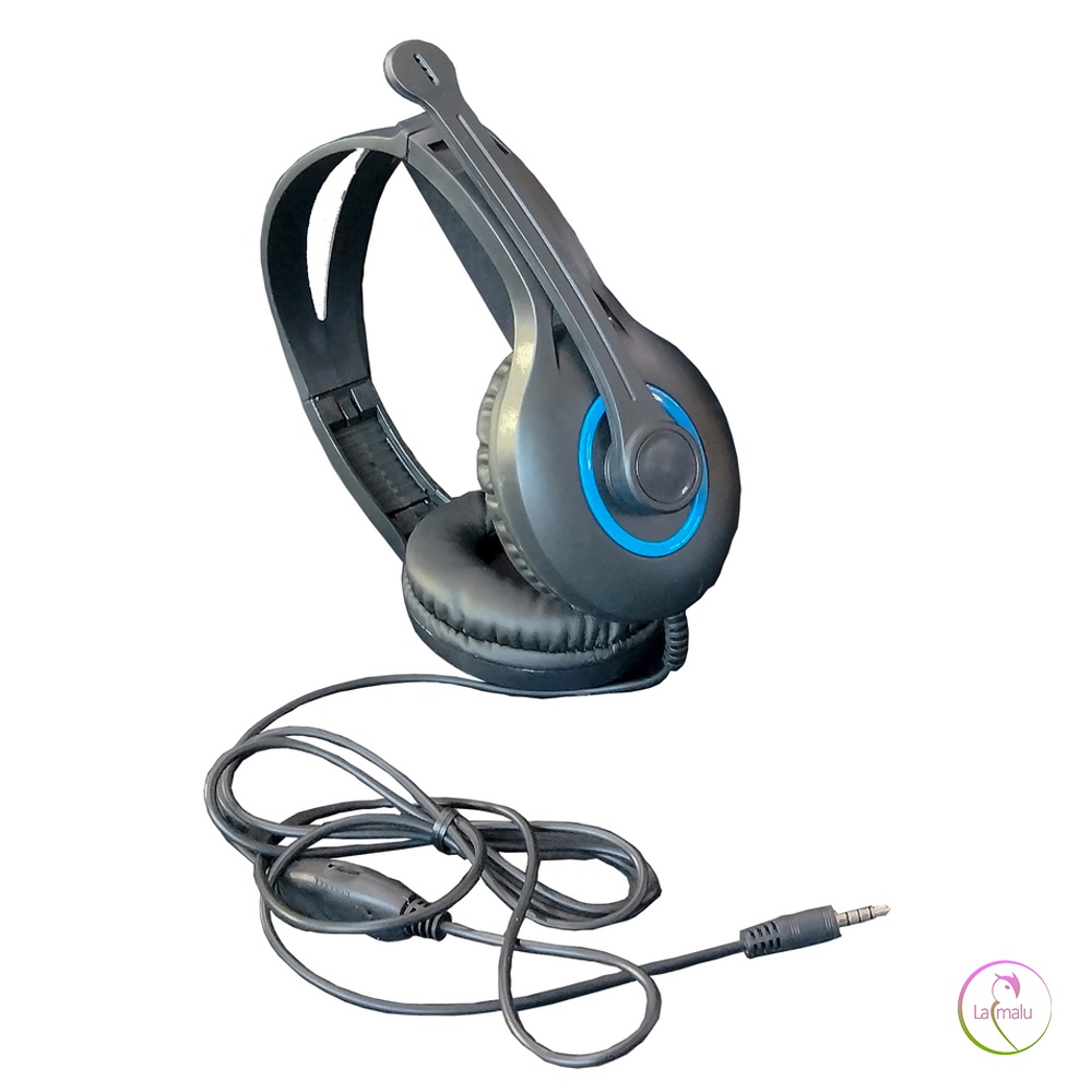 Fone com Microfone Headphone MAXXTRO X32 Preto com Detalhe Azul