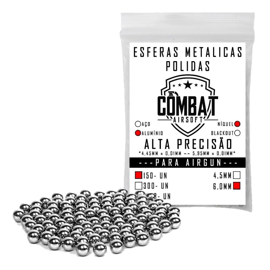 Esferas de Alumínio 6mm 150un - Combat em Oferta na Shopee
