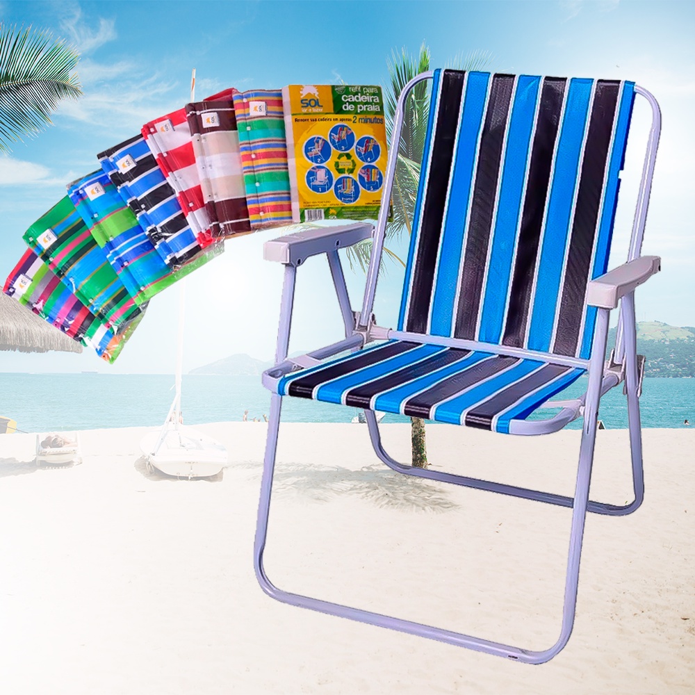 REFIL para cadeira de praia Original Tradicional Estampada Troca Fácil