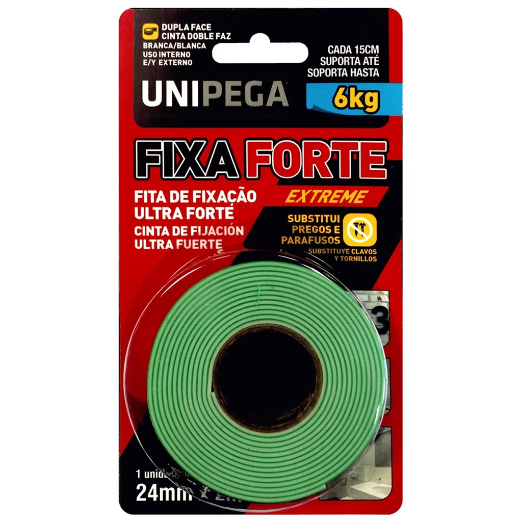 Fita Dupla Face Extreme 24mm X 2m Fixa Forte Unipega - 0002
