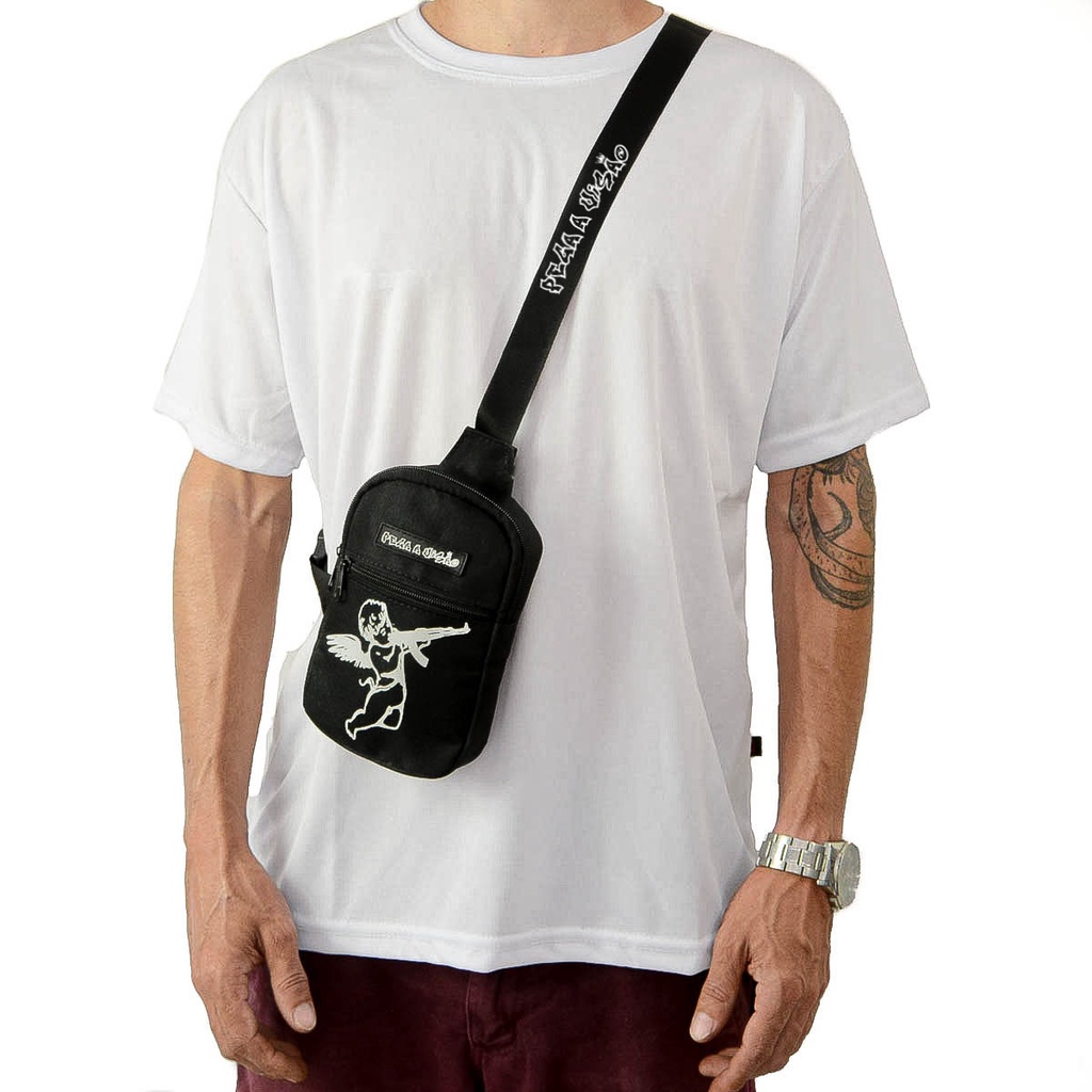 Shoulder Bag Transversal Mini Bag Anjo Com Alça Regulável