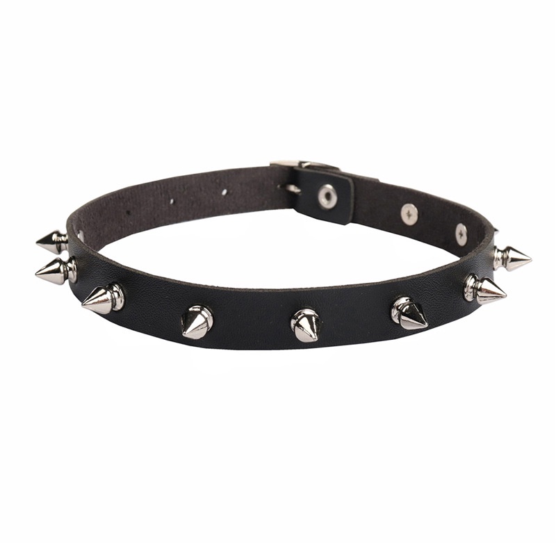 Gargantilha Gótica De Rocha Para Homens Mulheres Unissex Pu Couro Punk Spike Rivet Neckalce Joias Festa Acessórios Presente em Oferta na Shopee