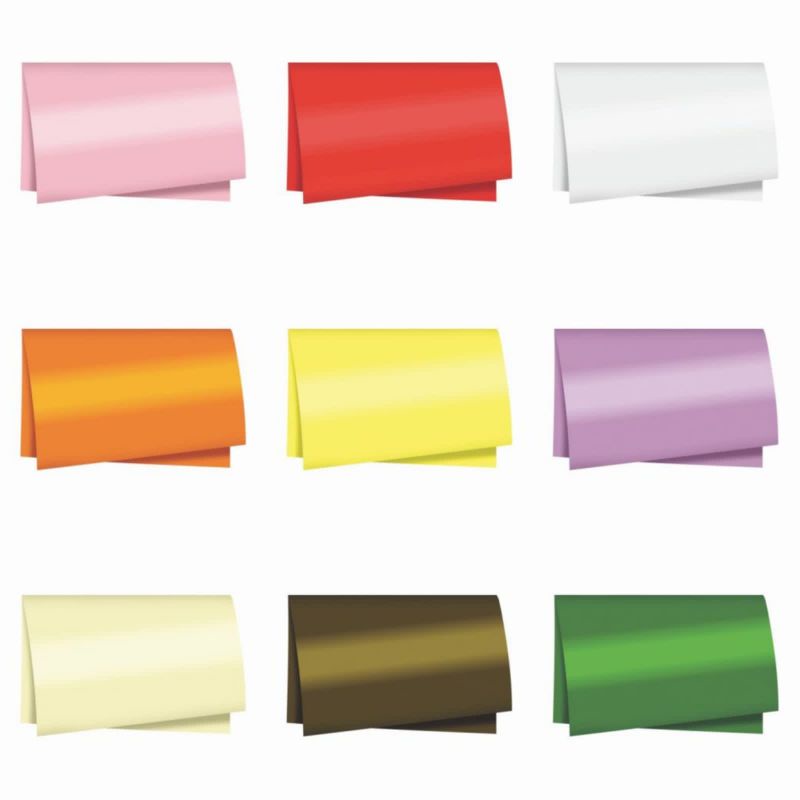 embalagem Poli Sujinho Celofane Colorido Cores Folhas para flores 49x69cm 50 folhas