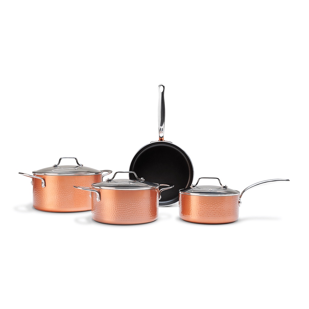Jogo de Panelas com Fundo de Indução Brinox Copper 4 Peças Cobre - Home & Living