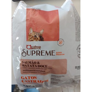 KIT COM 3 Ração Quatree Supreme Gatos Castrados 1.01Kg sabor salmão ,batata doce e arroz