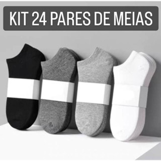 Kit 24 pares de meia CANO CURTO soquete promoção em Oferta na Shopee