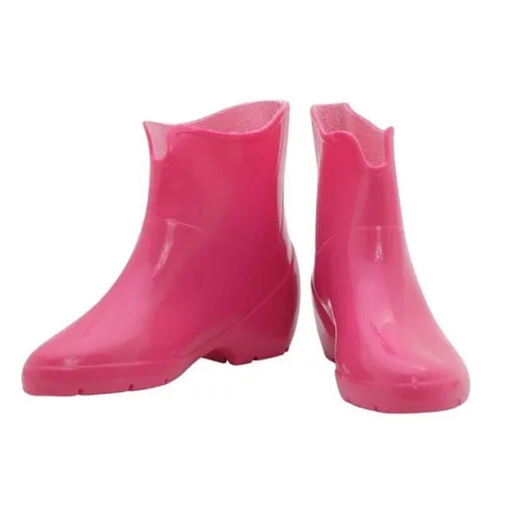 Bota Rosa Galocha Fem Ideal P\ Limpeza, Chuva Pat Borracha antiderrapante