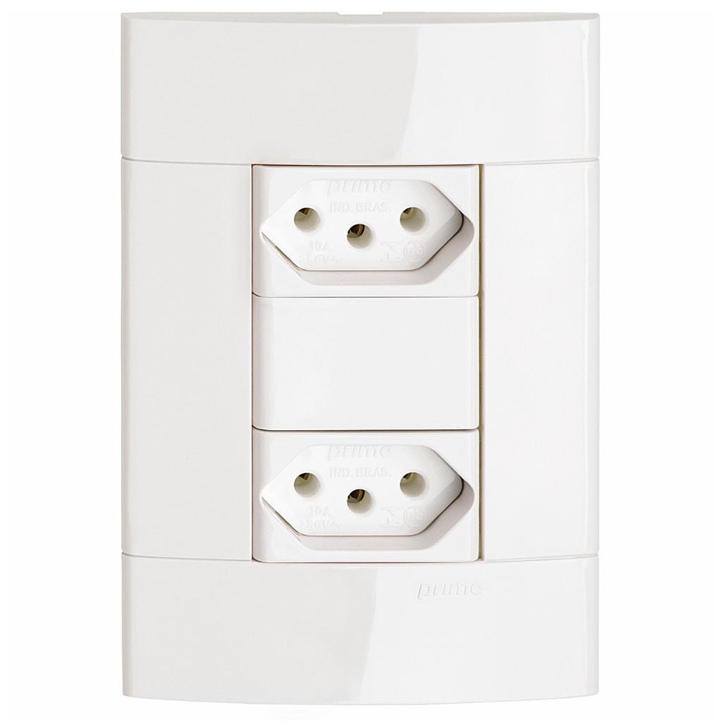 Conjunto 2 Tomada 2P+T 10A 250V 4X2 Branco Decor Schneider - Home Appliances