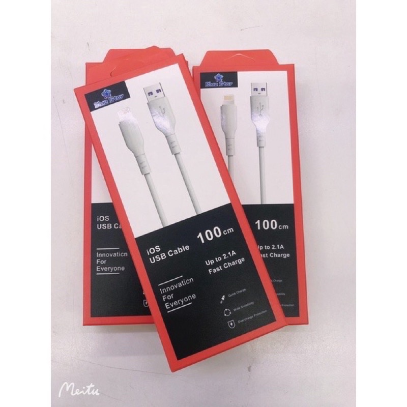 Cabo USB Reforçado Blue Star Conector IPHONE Ultra Resistente
