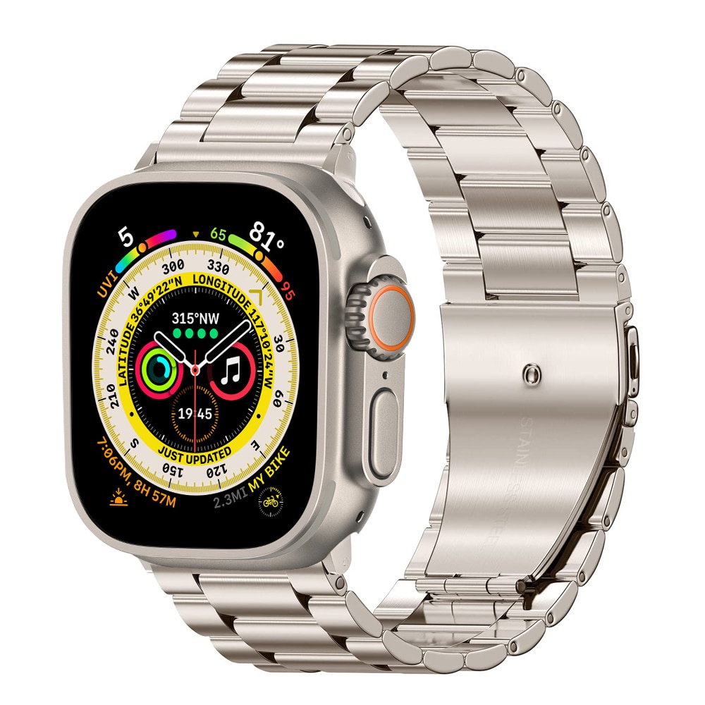 Pulseira De Metal Para Smartwatch iWatch 8 Ultra 49mm 45mm 44mm 42mm Aço Inoxidável Relógio Apple SE 8 7 6 5 3 Correa 41mm 40mm