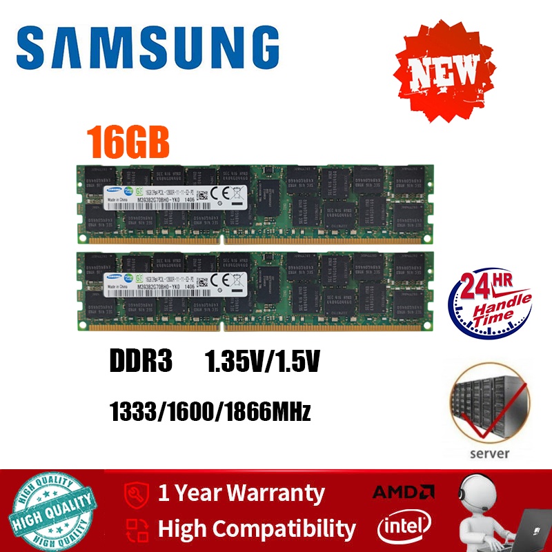 【 Fast SHIP 】 Samsung 16GB DDR3 1333/1600/1866 MHz Memória Registrada Para Servidor Apenas