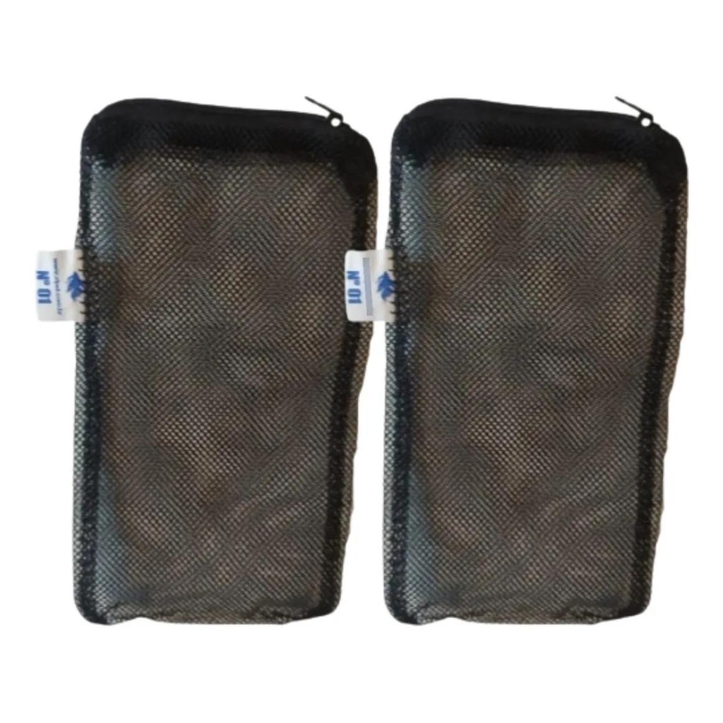 2x Bolsas Para Mídias Filtrantes Preta Plancton 20x10 Com Ziper