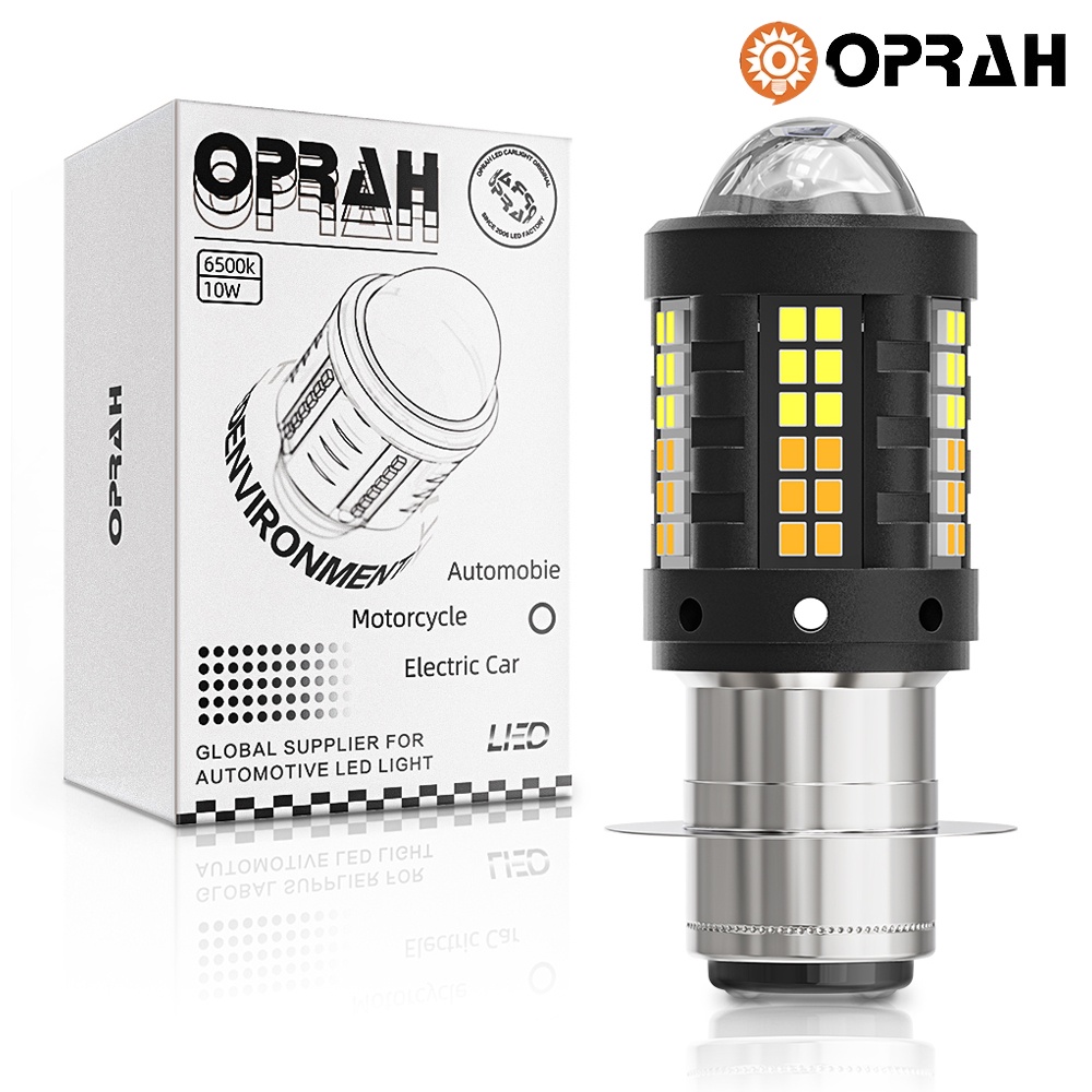 H6 B35 BA20D Lampada Led 12V 18W 2400 Lumen Per Moto Scooter Biluce Bianco 6000K