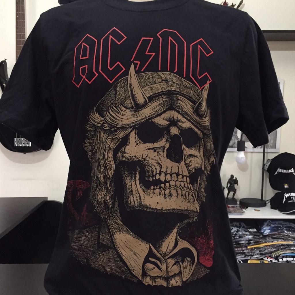 Camiseta AcDc Angus Young Skull | Shopee Brasil