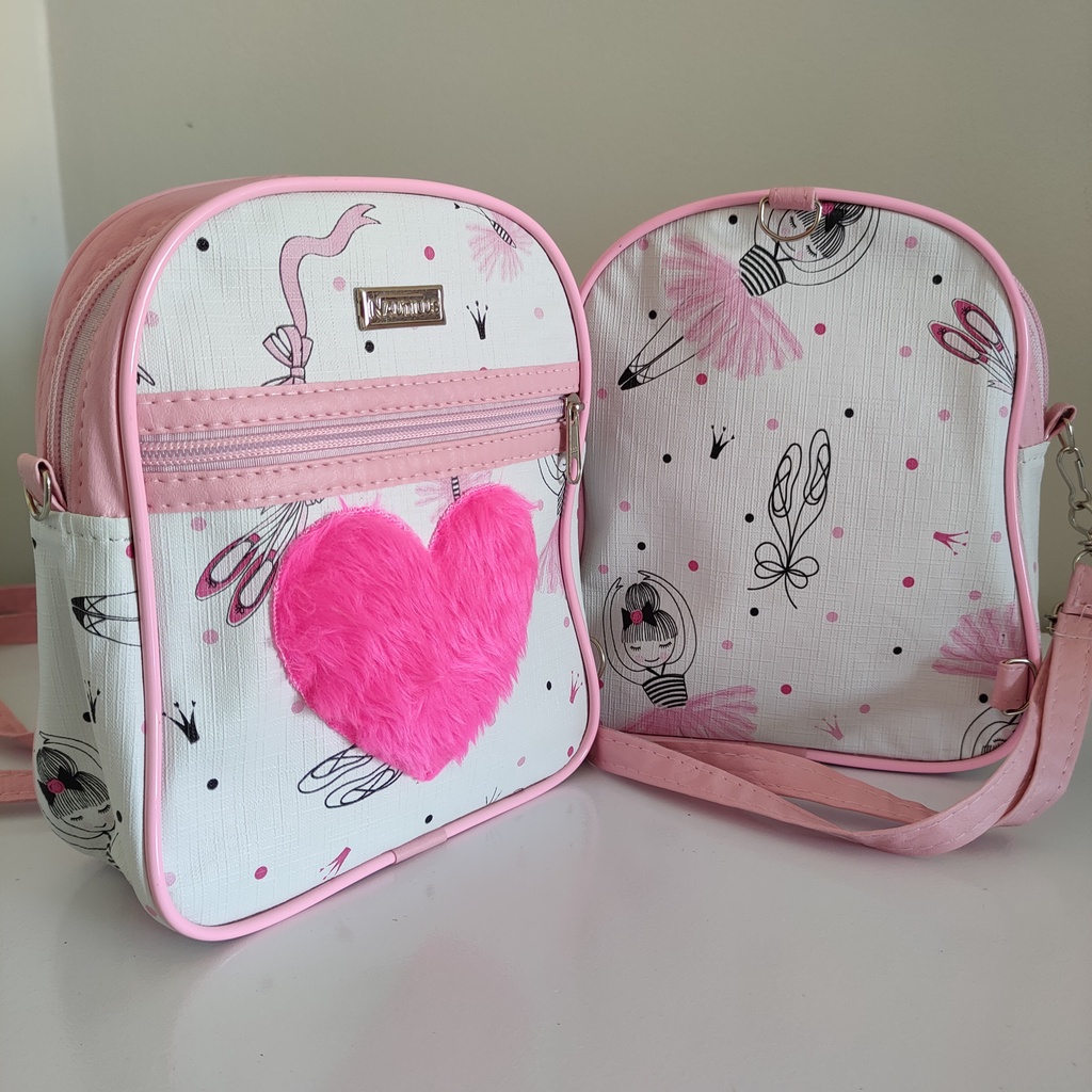 Mini Mochila Passeio Feminina Bolsa Infantil Menina de Ombro 2 em 1 ...