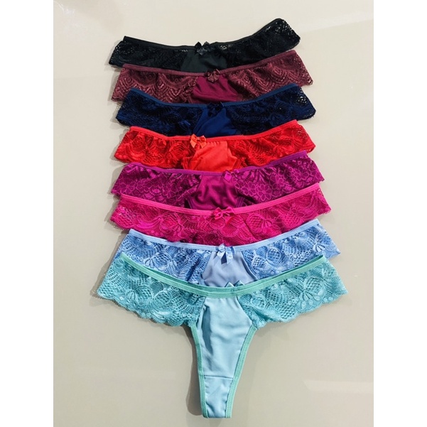 Kit 10 Calcinhas Microfibra Renda Lateral Calcinha Dia a Dia Super Confortável Tanga Suzy LINDAS.