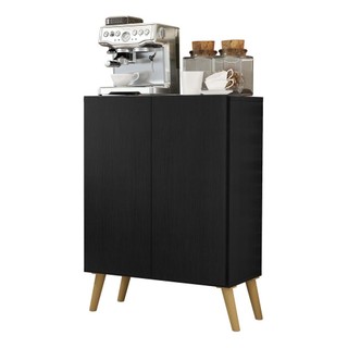 Aparador Retrô Multimóveis Cantinho do Café 2 Portas FG3609 Preto/Natural em Oferta na Shopee