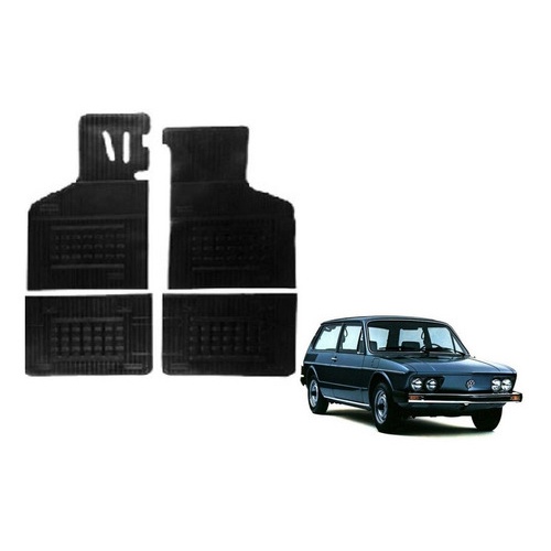 Tapete Daud Vw Brasilia/ Variant  -  Borracha Preto 4 Peças